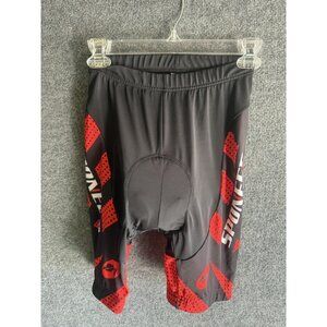 Sponeed Cycling Shorts Mens Small Black Red Padded Chamois 10 Inseam Bike Logo